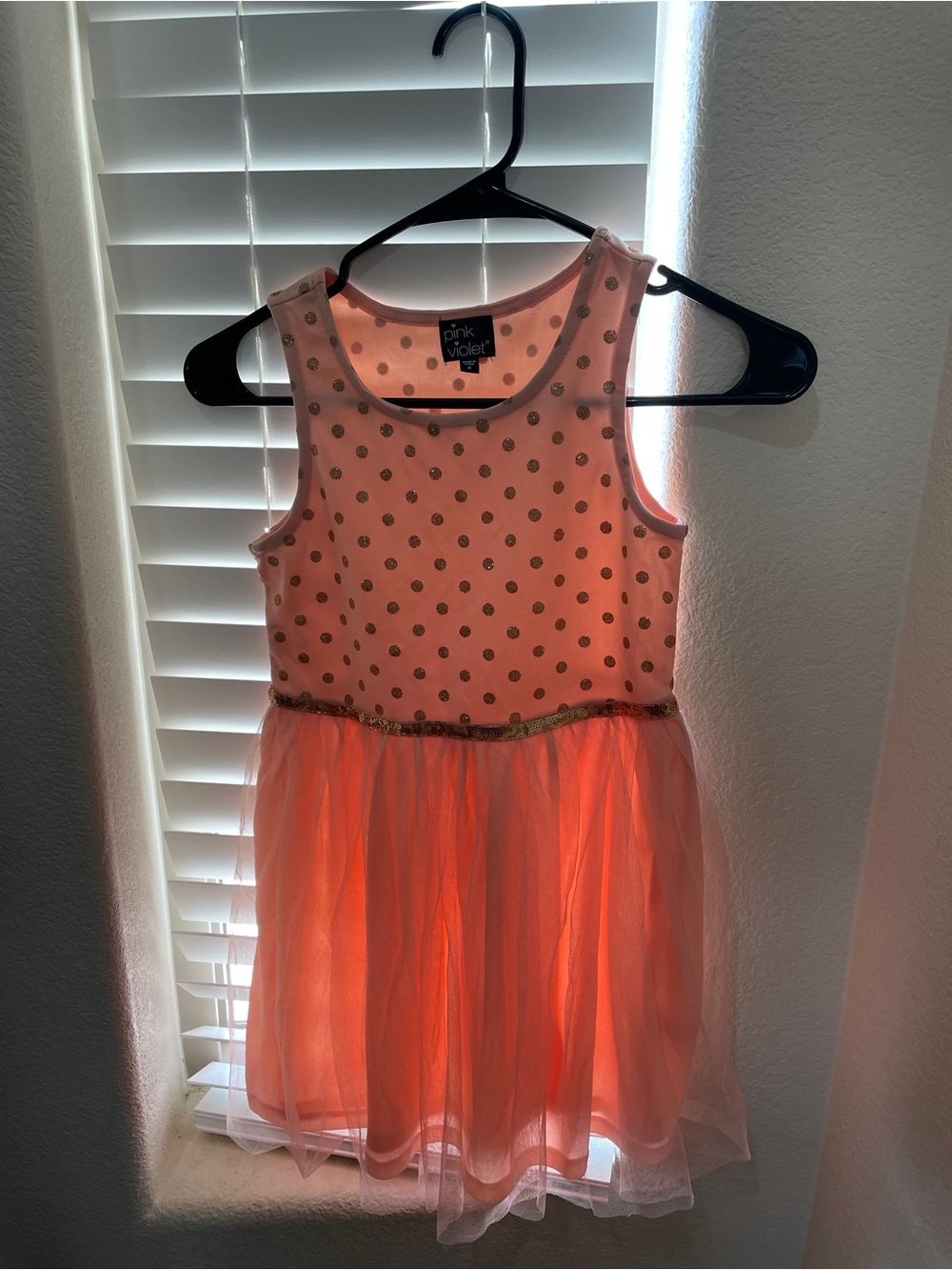 NWT Girls' Pink Polka Dot Tulle Dress little girl 8years